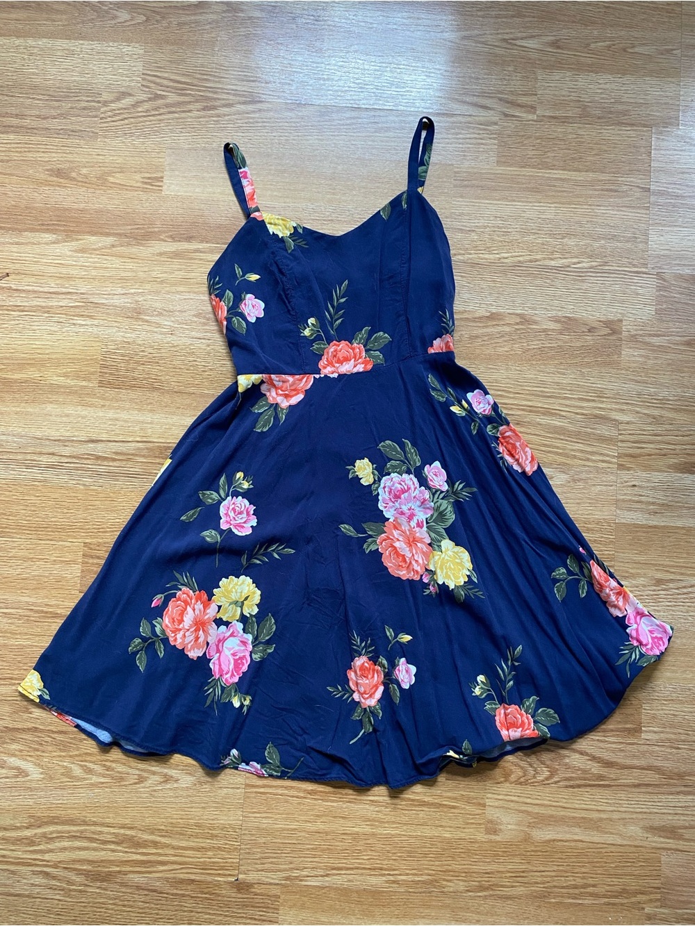 5 for $25! Old Navy Navy Floral Fit-and-Flare Mini Dress